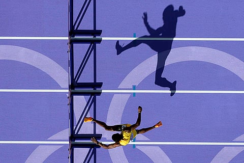 Men's 400-meter hurdles heat